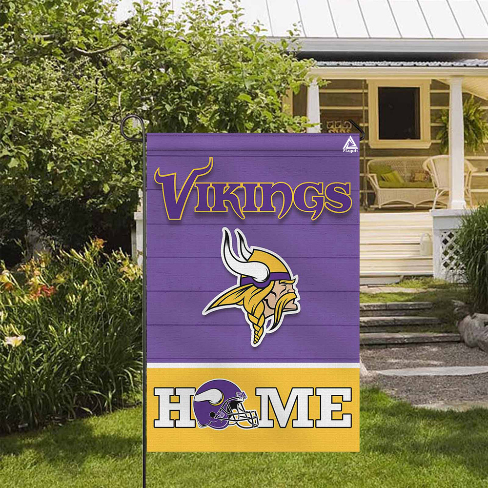 Minnesota Vikings Football Flag, Viktor the Viking Mascot Personalized Football Fan Welcome Flags, Custom Family Name NFL Decor - Image 3