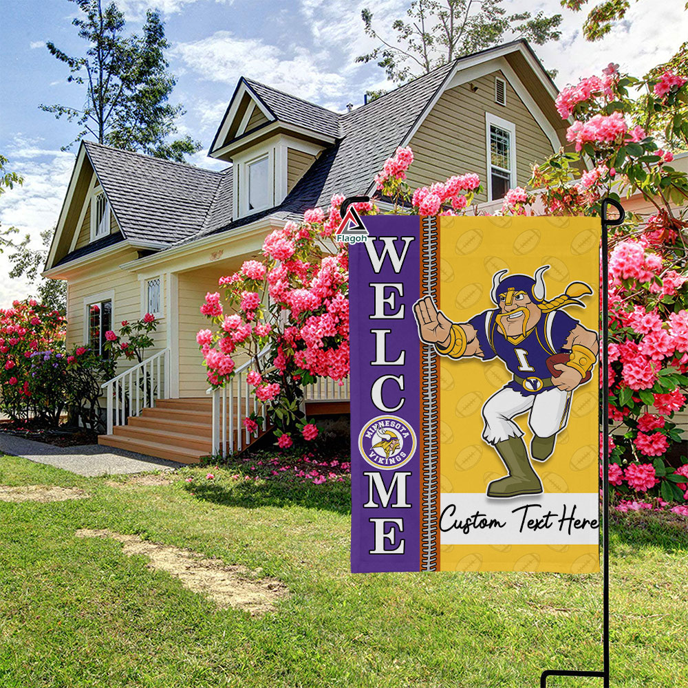 Minnesota Vikings Football Flag, Viktor the Viking Mascot Personalized Football Fan Welcome Flags, Custom Family Name NFL Decor - Image 7