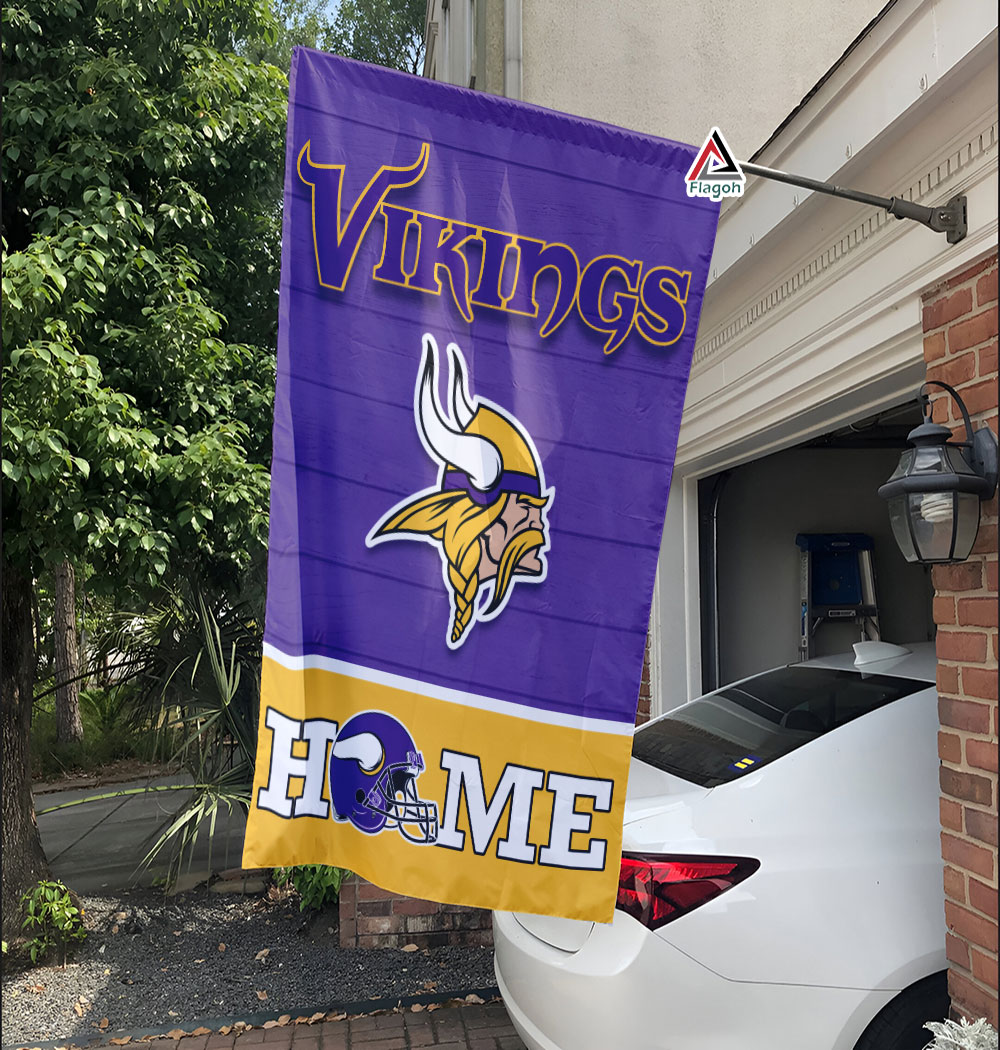 Minnesota Vikings Football Flag, Viktor the Viking Mascot Personalized Football Fan Welcome Flags, Custom Family Name NFL Decor - Image 8
