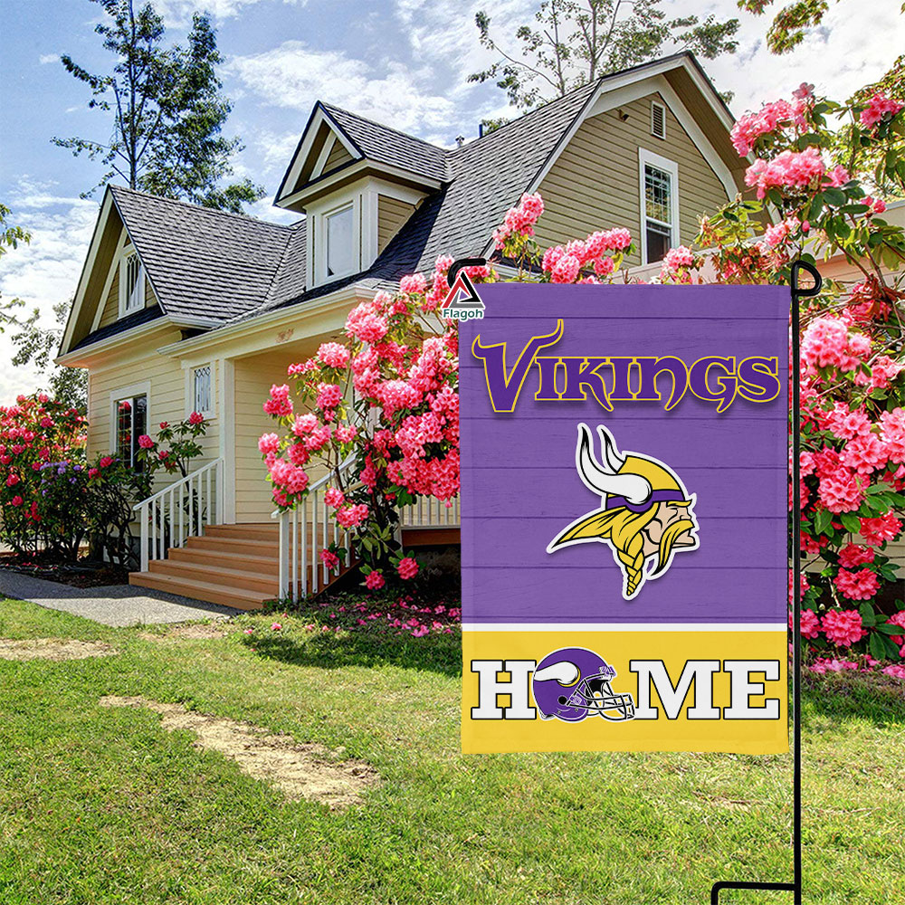Minnesota Vikings Football Flag, Viktor the Viking Mascot Personalized Football Fan Welcome Flags, Custom Family Name NFL Decor - Image 6