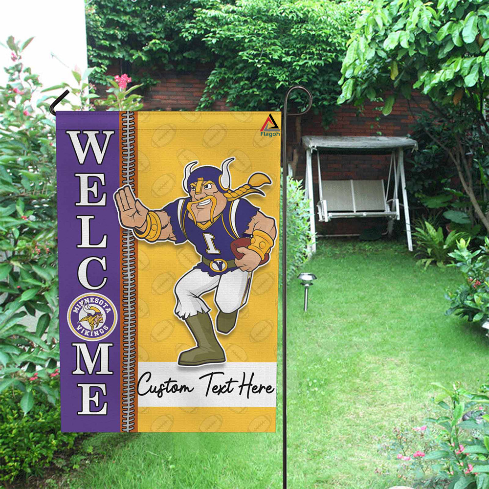 Minnesota Vikings Football Flag, Viktor the Viking Mascot Personalized Football Fan Welcome Flags, Custom Family Name NFL Decor - Image 4