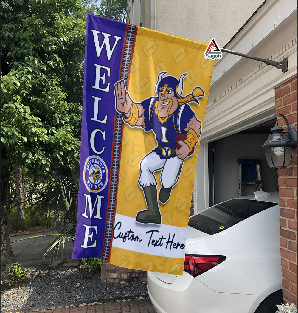 Minnesota Vikings Football Flag, Viktor the Viking Mascot Personalized Football Fan Welcome Flags, Custom Family Name NFL Decor - Image 10