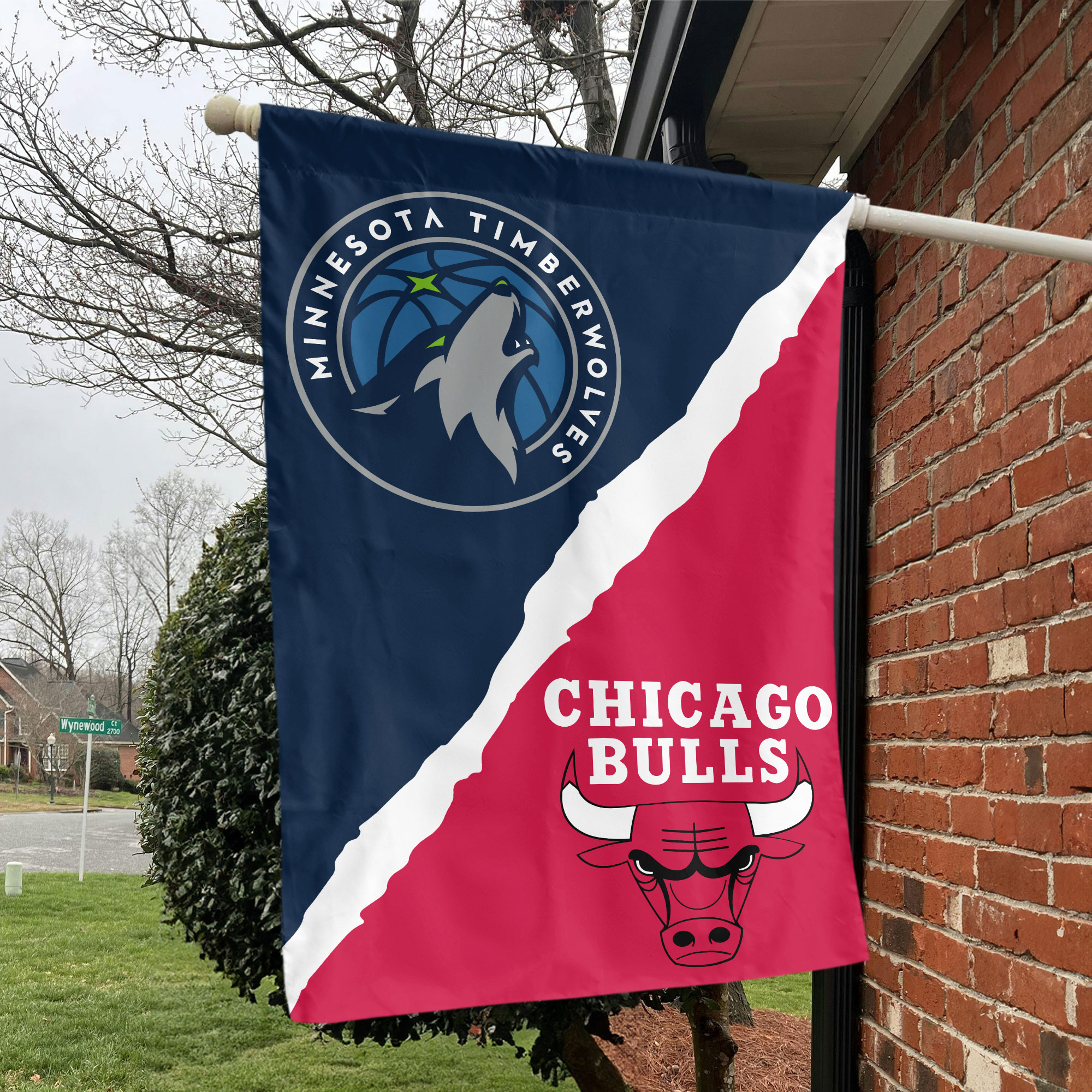 Minnesota vs Chicago House Divided Flag, NBA House Divided Flag