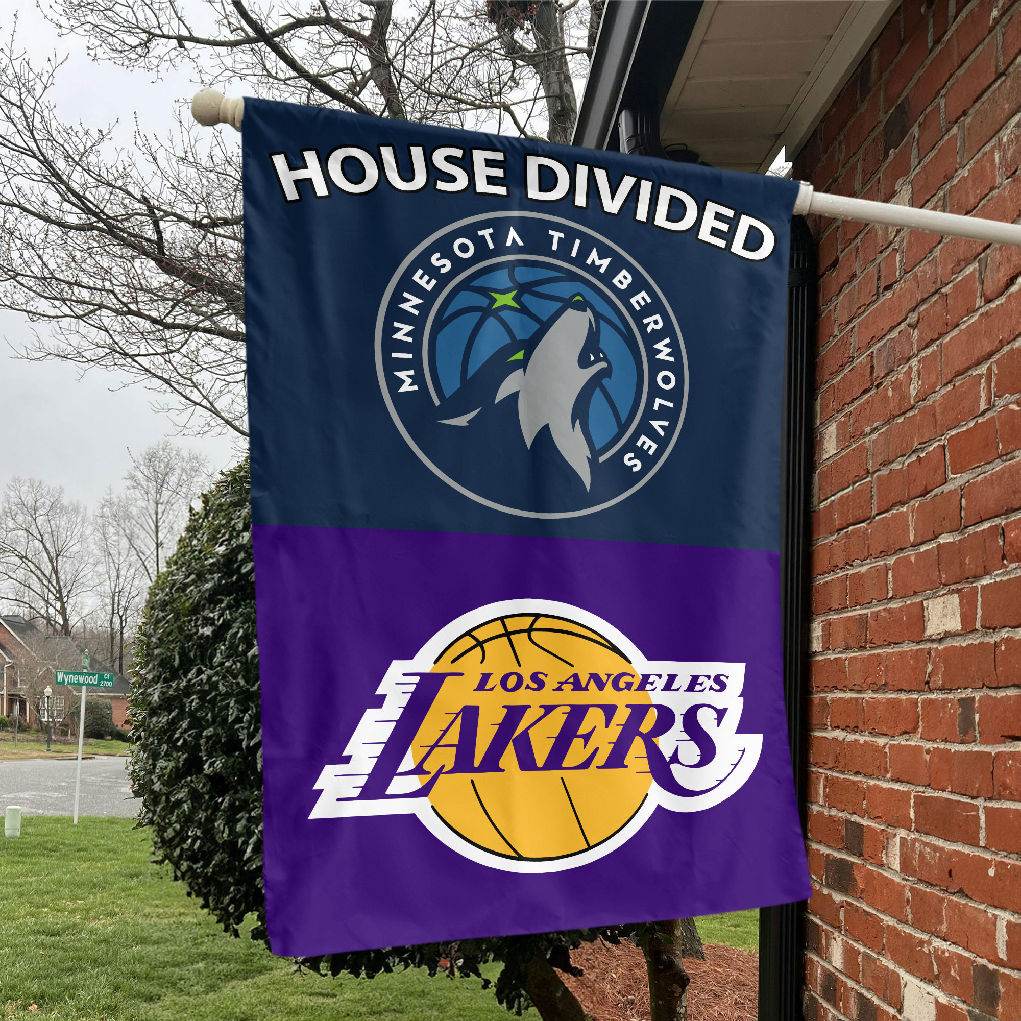 Minnesota vs Los Angeles House Divided Flag, NBA House Divided Flag