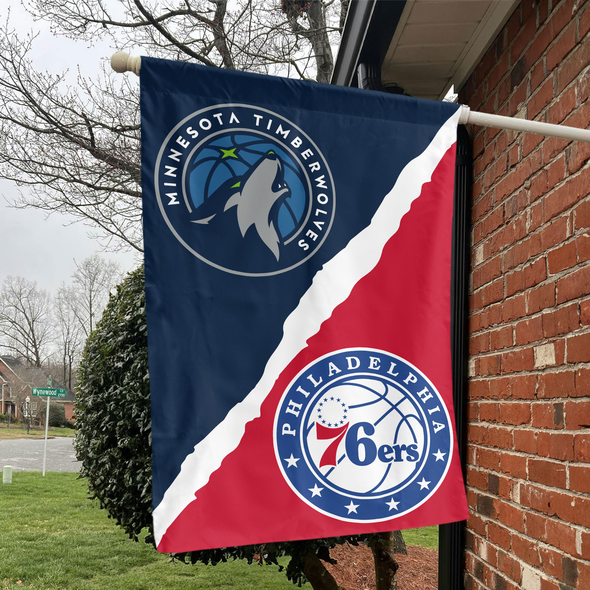 Minnesota vs Philadelphia House Divided Flag, NBA House Divided Flag