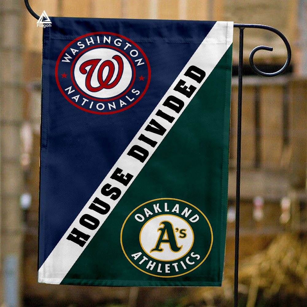 Nationals vs Athletics House Divided Flag, MLB House Divided Flag