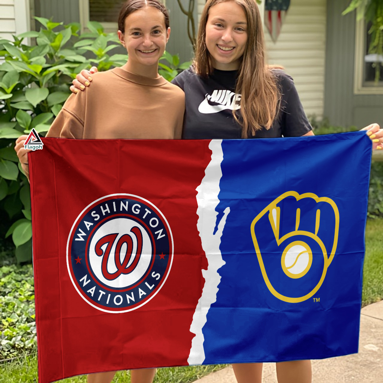 Nationals vs Brewers House Divided Flag, MLB House Divided Flag - Image 3