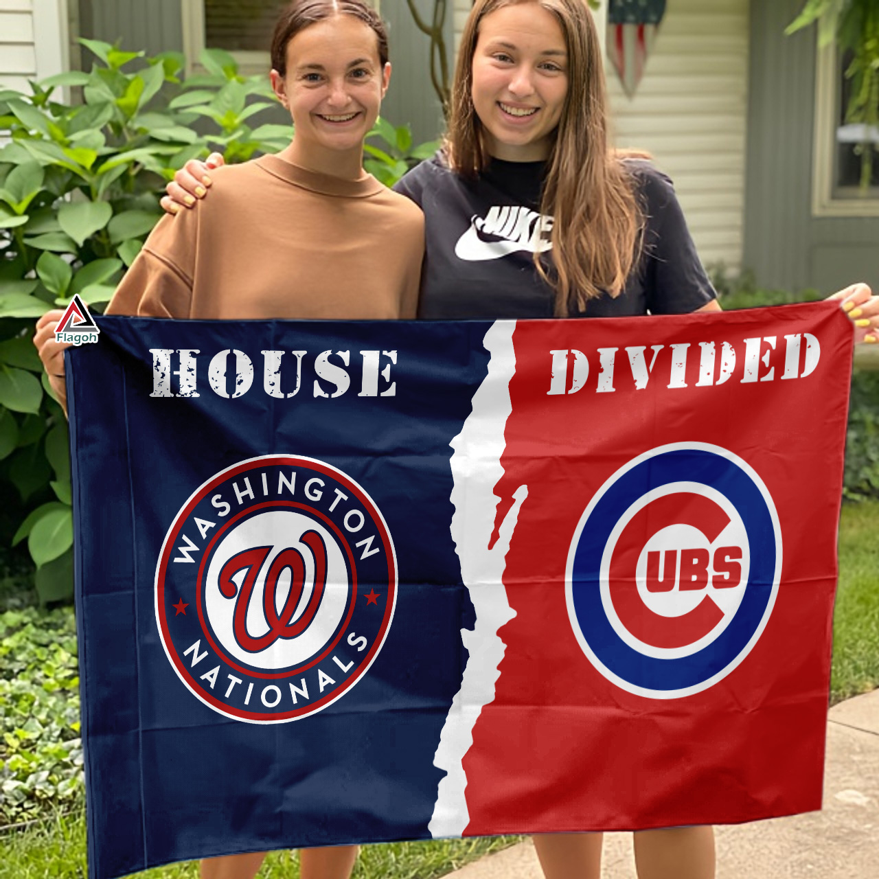 Nationals vs Cubs House Divided Flag, MLB House Divided Flag - Image 3