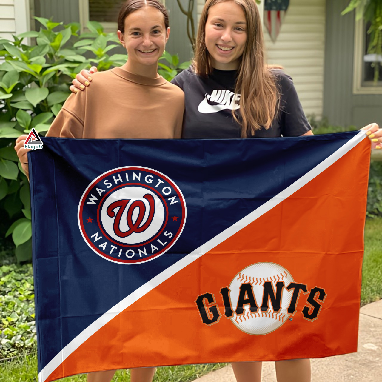 Nationals vs Giants House Divided Flag, MLB House Divided Flag - Image 3