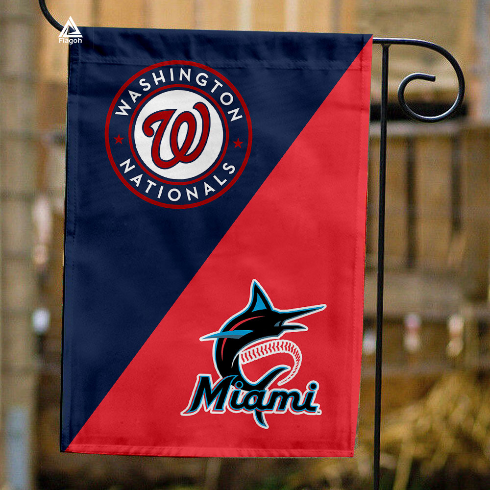 Nationals vs Marlins House Divided Flag, MLB House Divided Flag