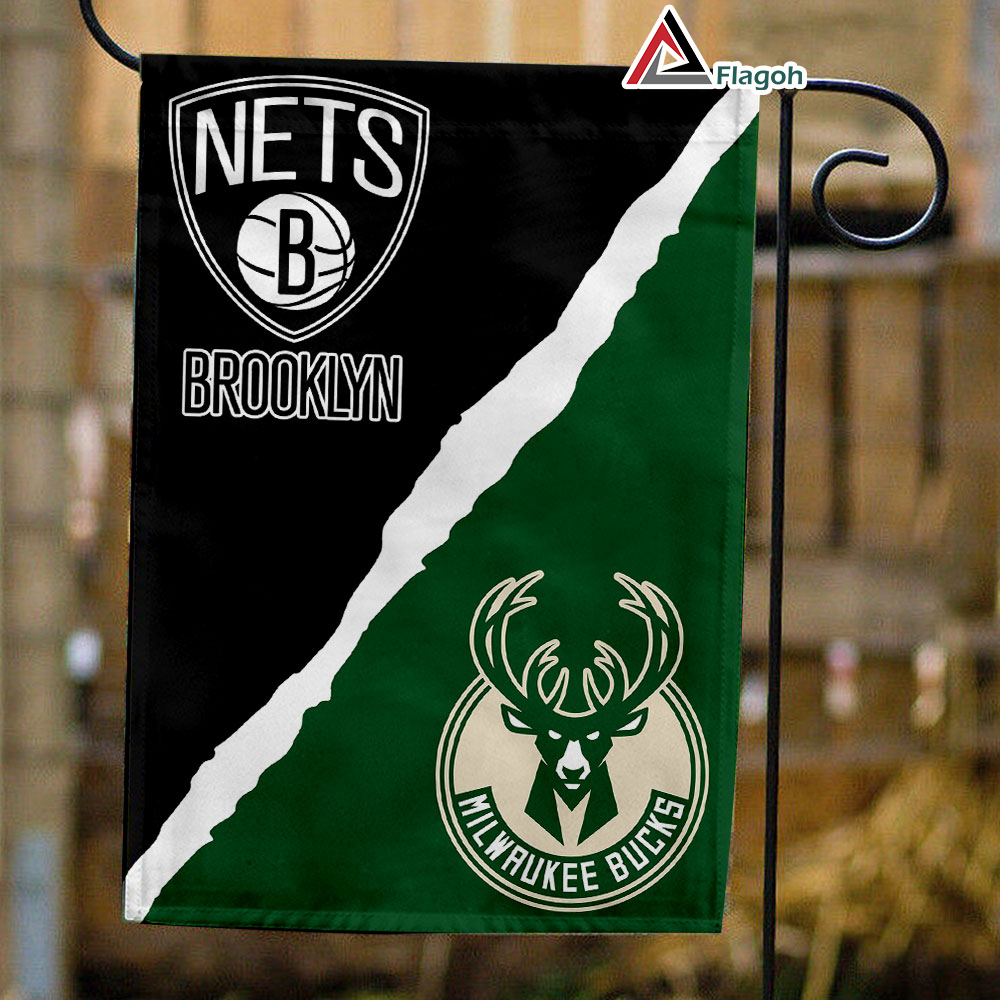 Nets vs Bucks House Divided Flag, NBA House Divided Flag