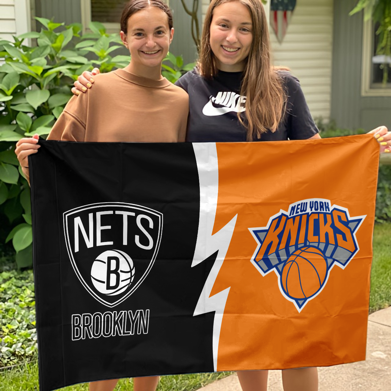 Nets vs Knicks House Divided Flag, NBA House Divided Flag - Image 3
