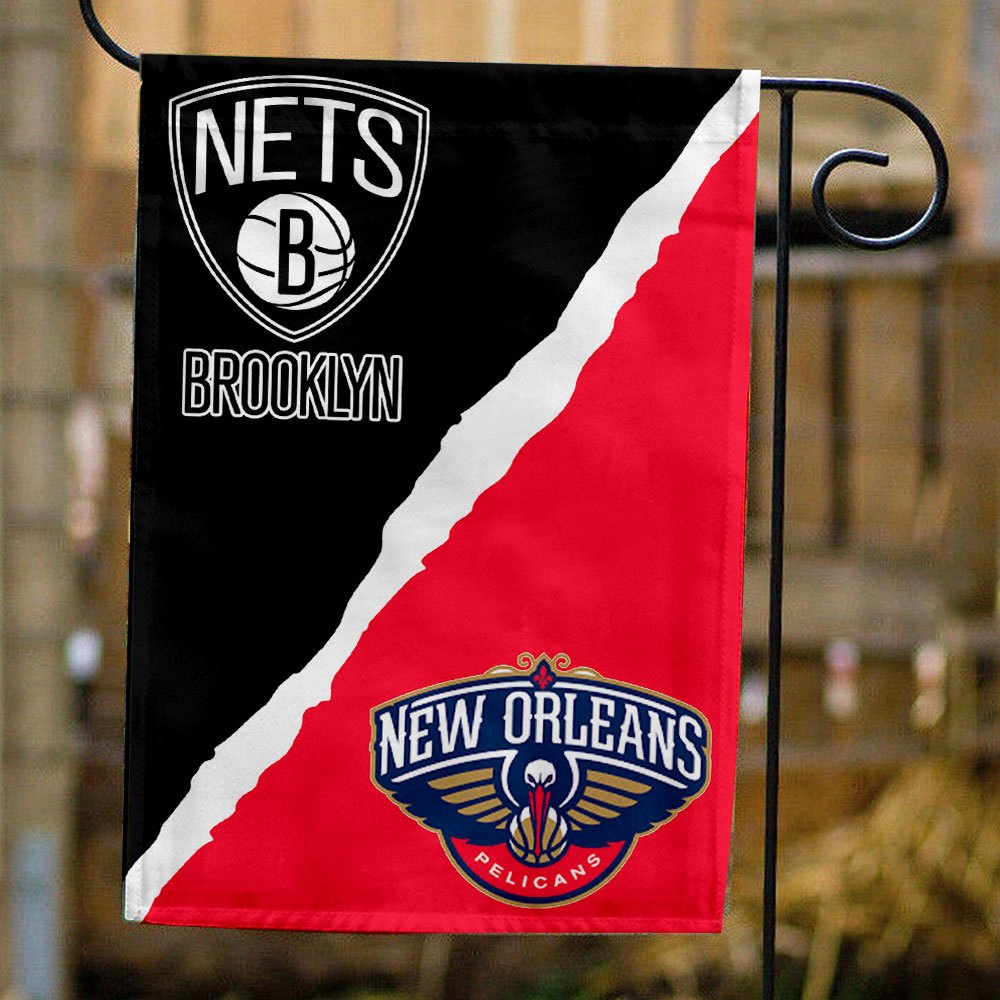 Nets vs Pelicans House Divided Flag, NBA House Divided Flag