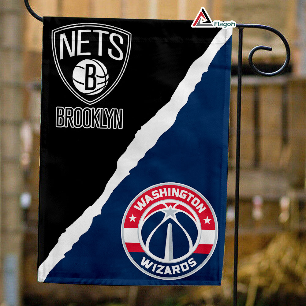 Nets vs Wizards House Divided Flag, NBA House Divided Flag