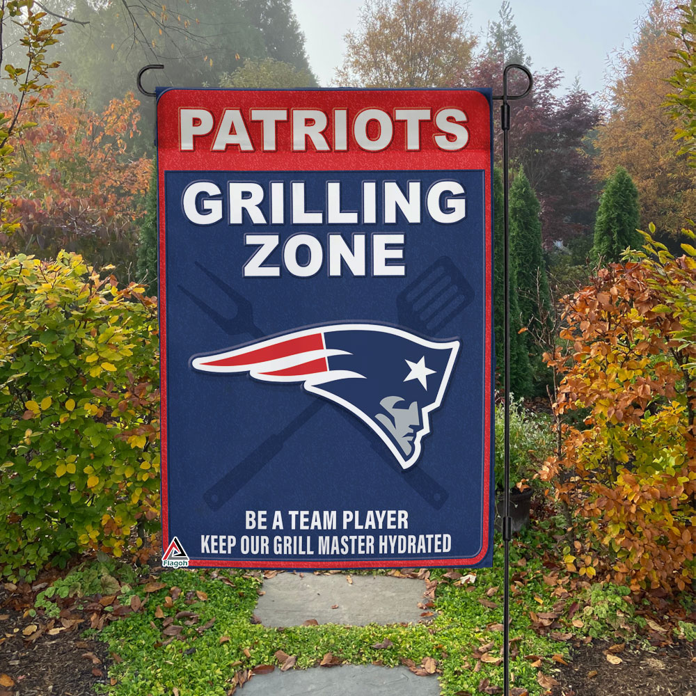 New England Patriots Grilling Zone Flag, Patriots Football Fans BBQ Flag