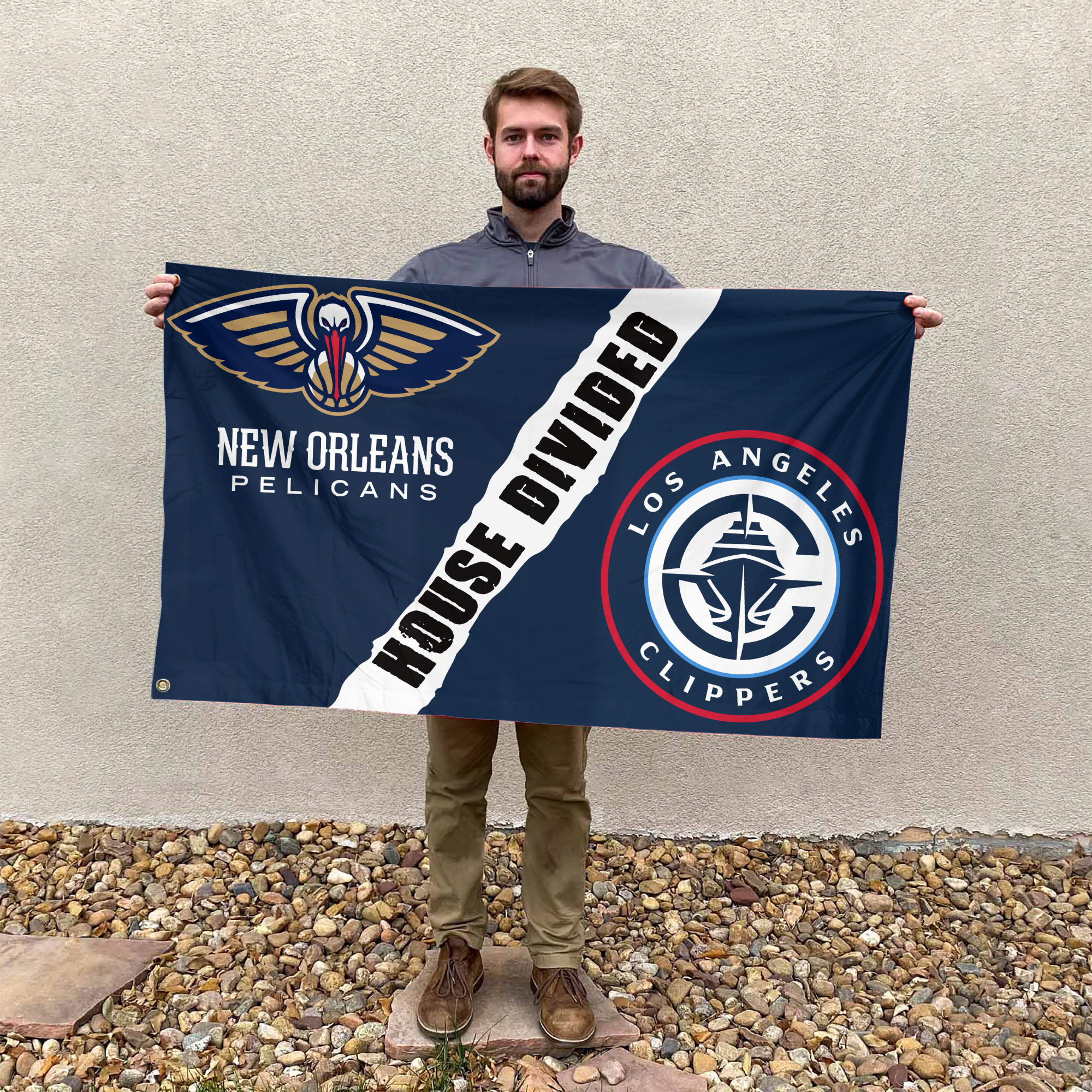New Orleans vs LA House Divided Flag, NBA House Divided Flag - Image 3