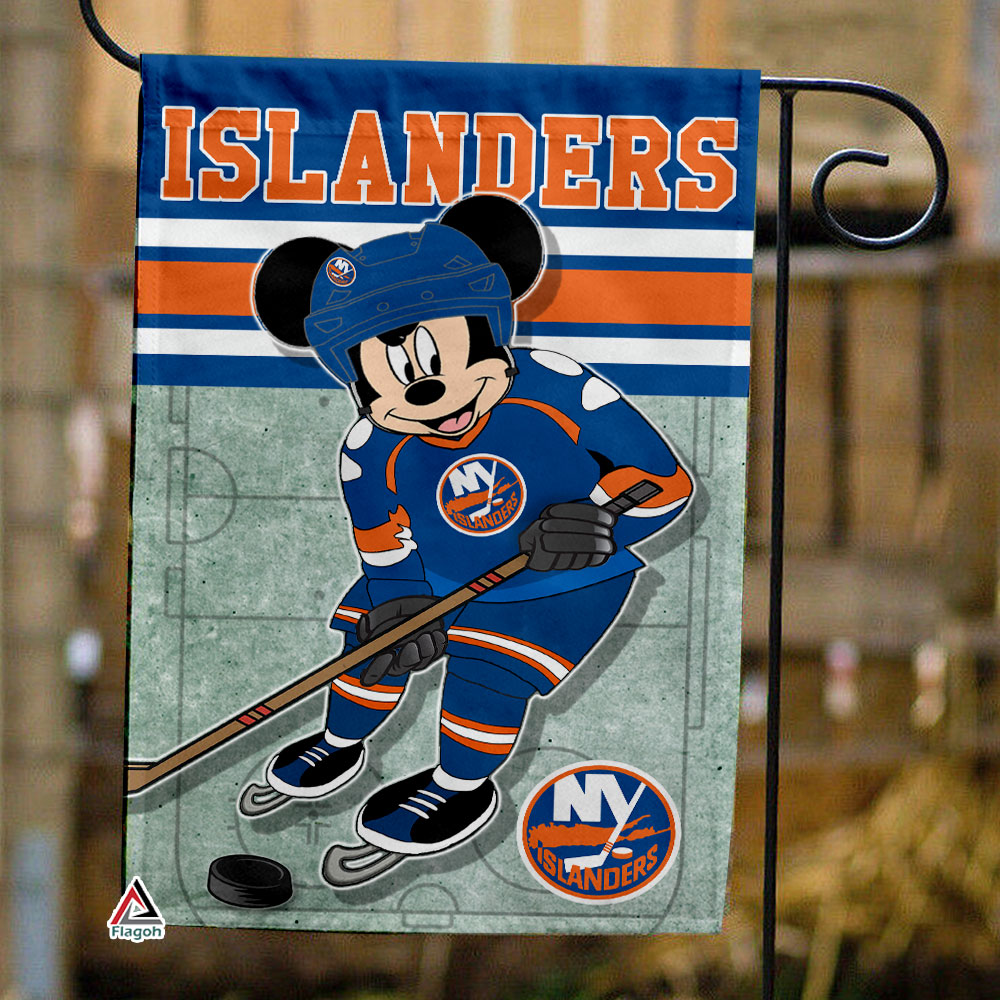 New York Islanders x Mickey Hockey Flag, New York Islanders Flag, NHL Premium Flag