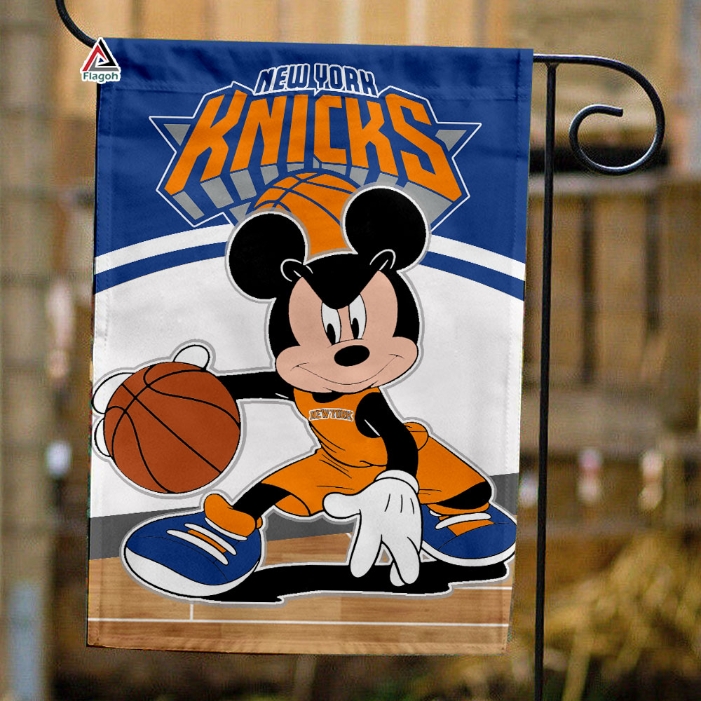 New York Knicks x Mickey Basketball Flag, NBA Premium Flag