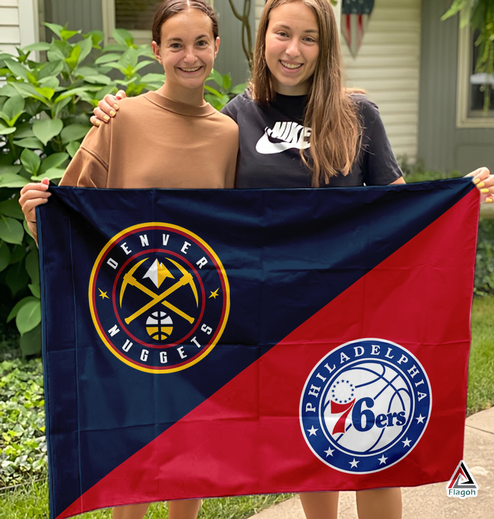 Nuggets vs 76ers House Divided Flag, NBA House Divided Flag - Image 3