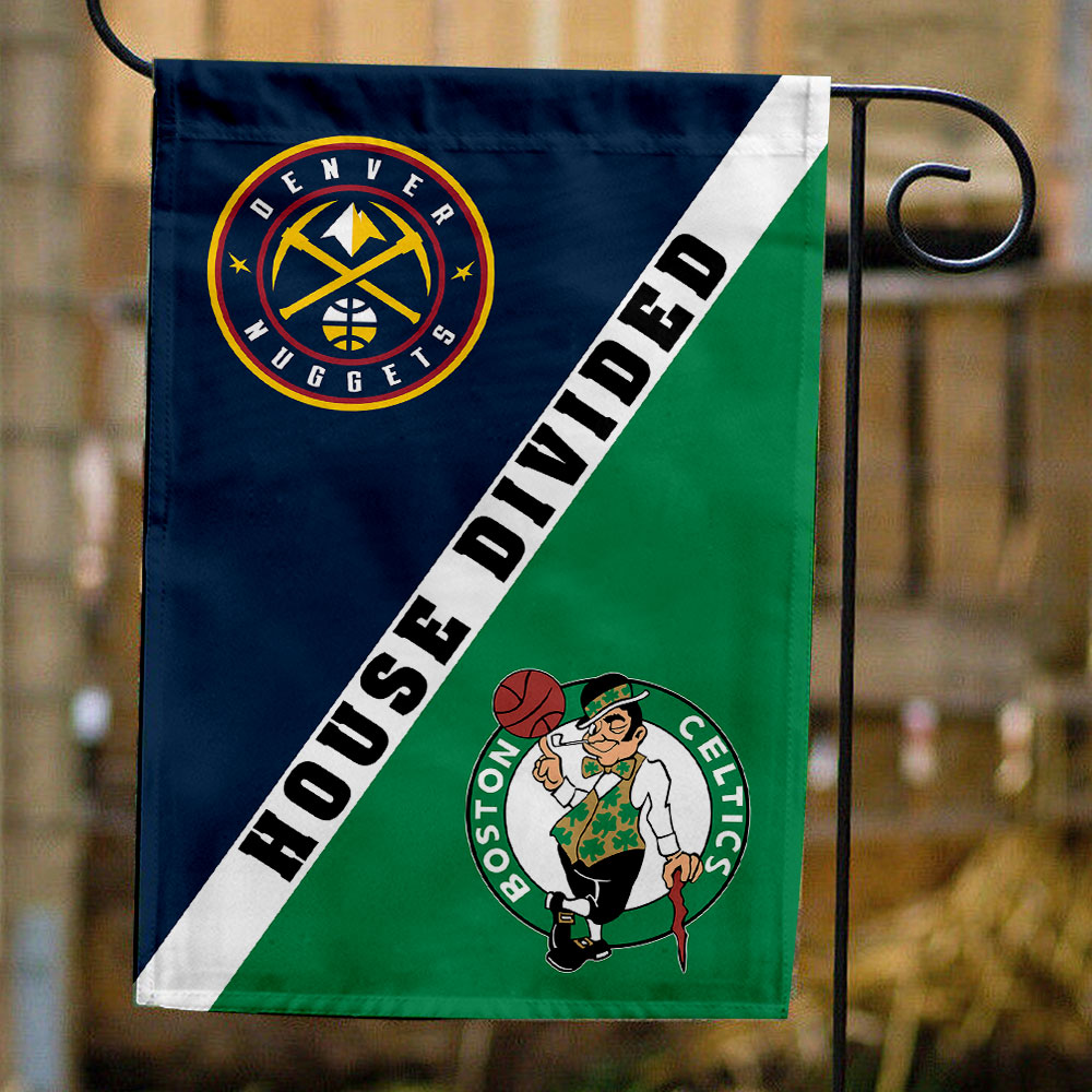 Nuggets vs Celtics House Divided Flag, NBA House Divided Flag