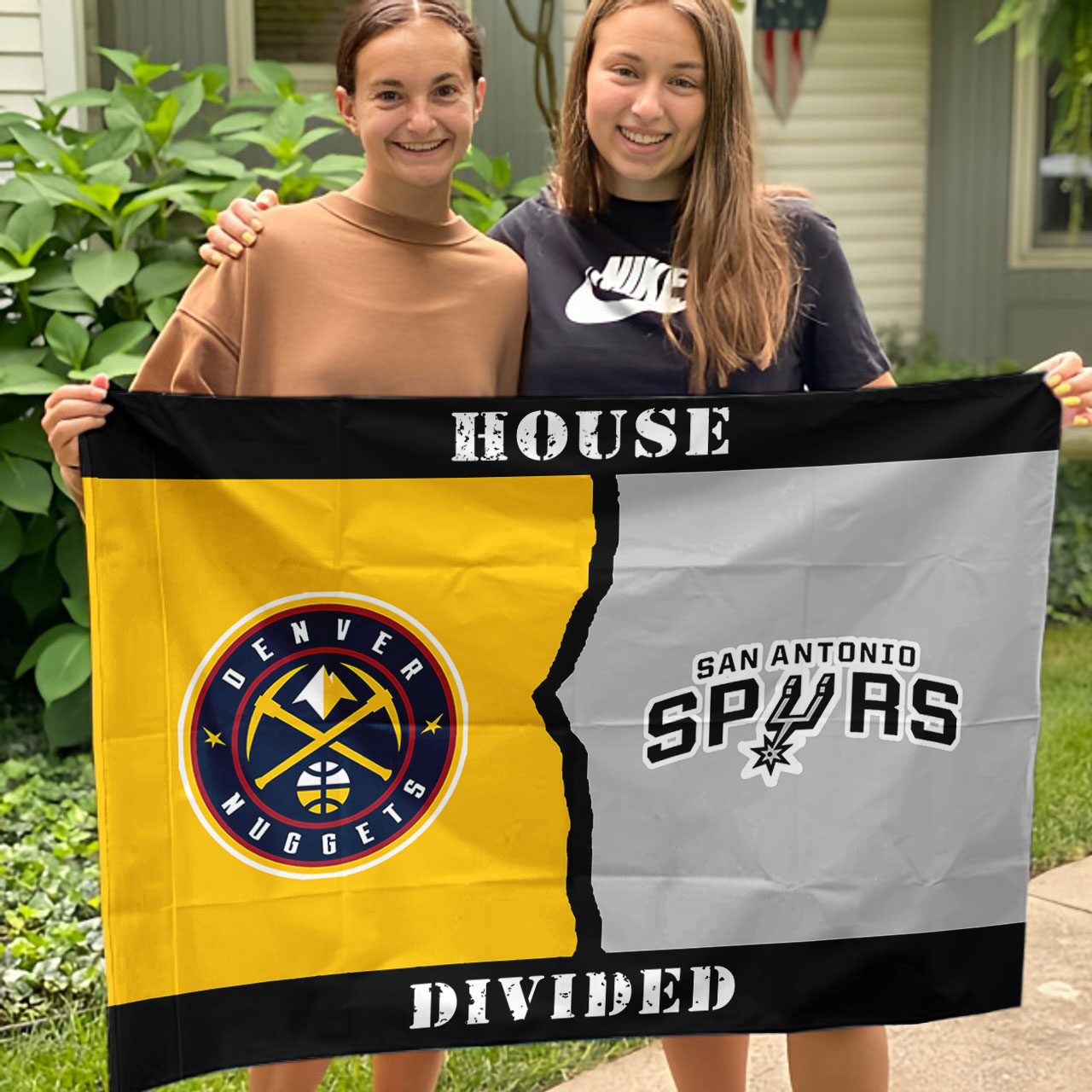 Nuggets vs Spurs House Divided Flag, NBA House Divided Flag - Image 3