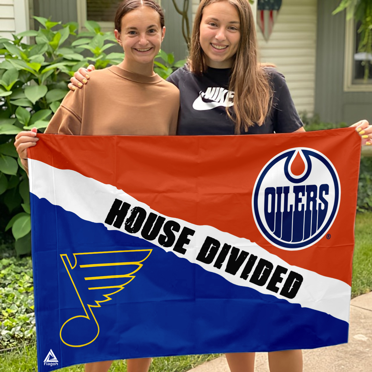 Oilers vs Blues House Divided Flag, NHL House Divided Flag - Image 3