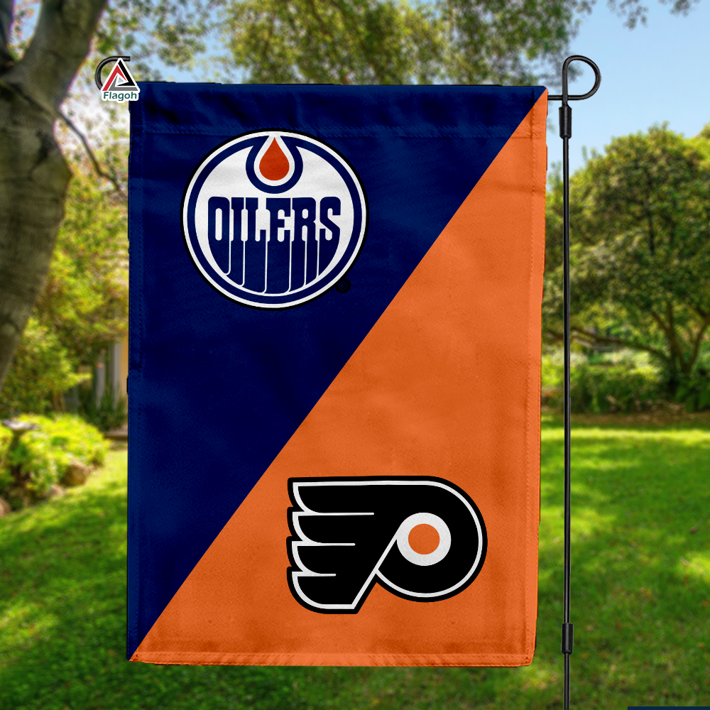 Oilers vs Flyers House Divided Flag, NHL House Divided Flag