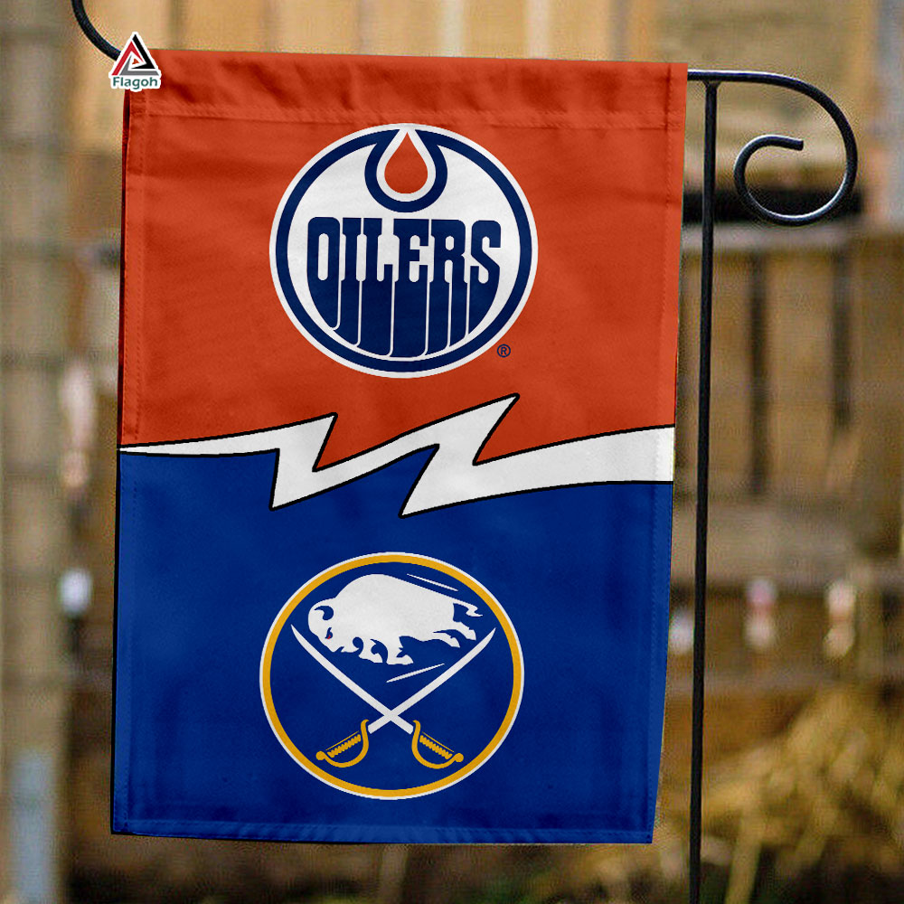 Oilers vs Sabres House Divided Flag, NHL House Divided Flag