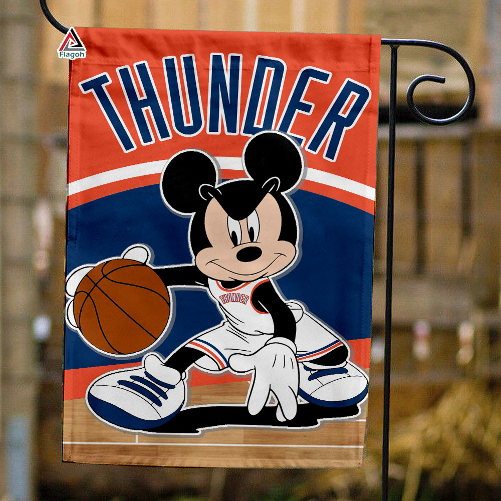 Oklahoma City Thunder x Mickey Basketball Flag, NBA Premium Flag