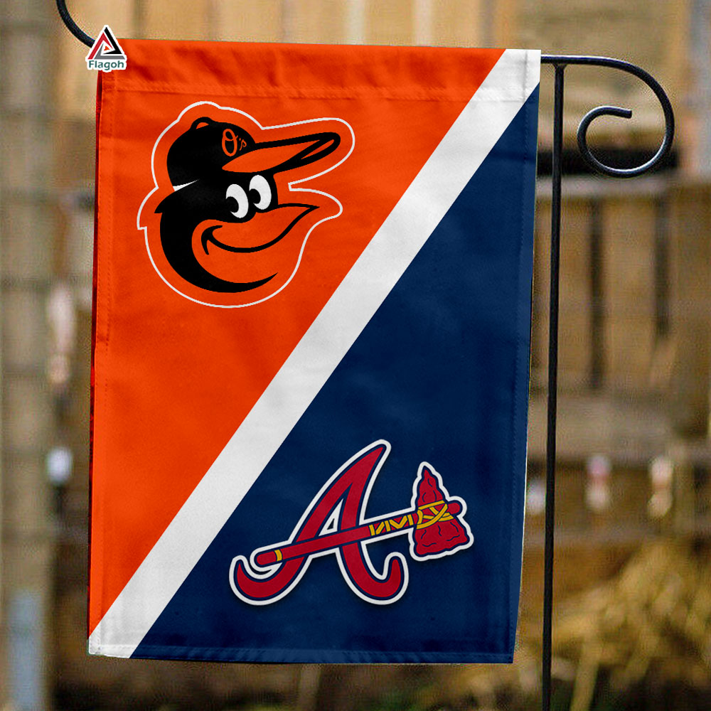 Orioles vs Braves House Divided Flag, MLB House Divided Flag