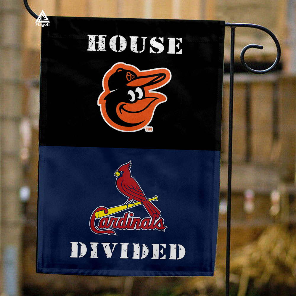 Orioles vs Cardinals House Divided Flag, MLB House Divided Flag