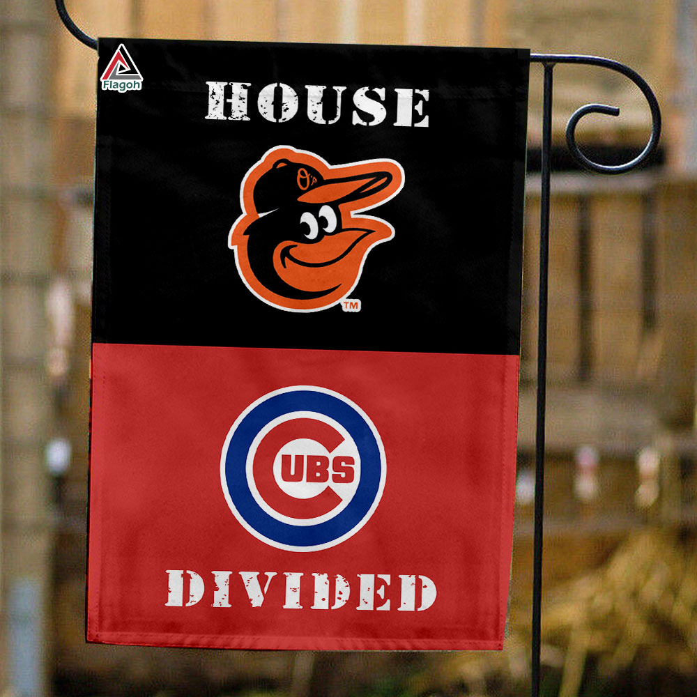 Orioles vs Cubs House Divided Flag, MLB House Divided Flag