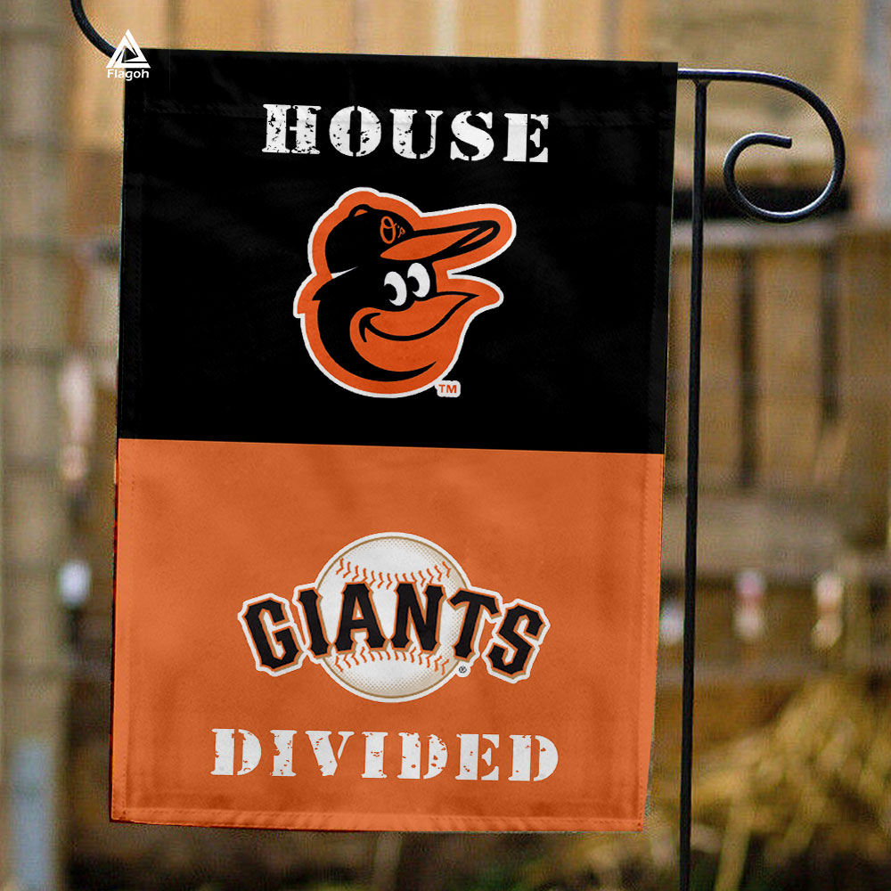 Orioles vs Giants House Divided Flag, MLB House Divided Flag
