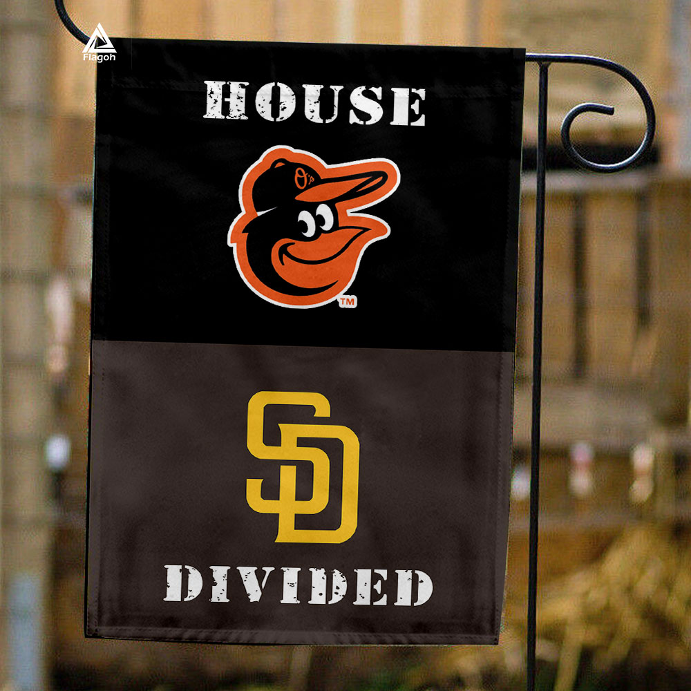 Orioles vs Padres House Divided Flag, MLB House Divided Flag