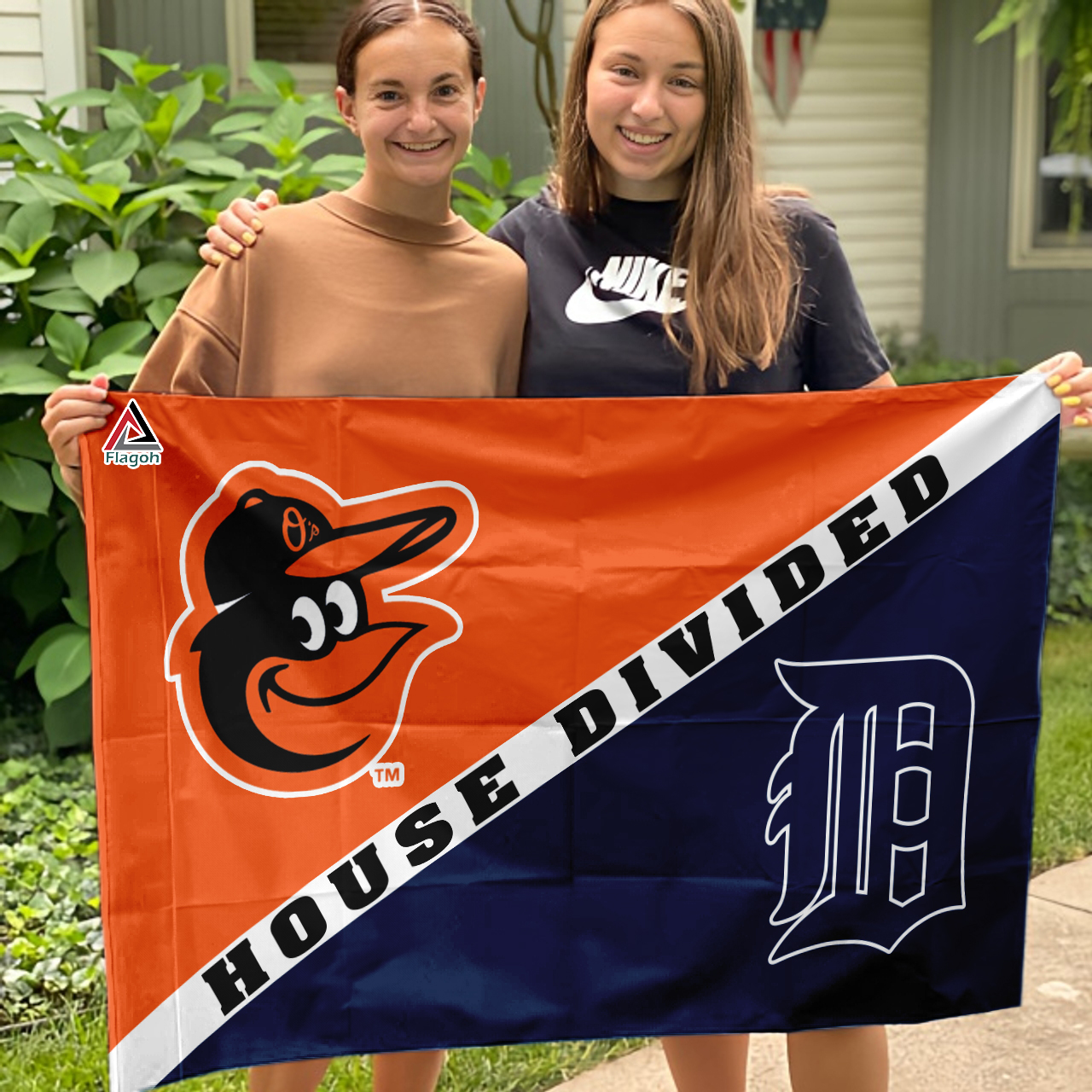 Orioles vs Tigers House Divided Flag, MLB House Divided Flag - Image 3