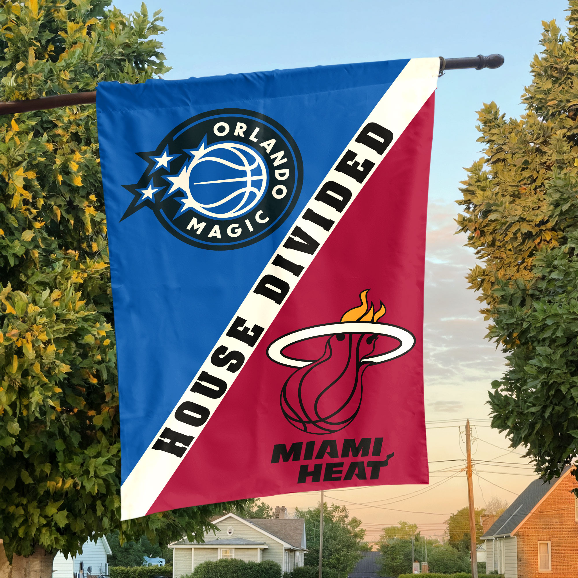Orlando vs Miami House Divided Flag, NBA House Divided Flag