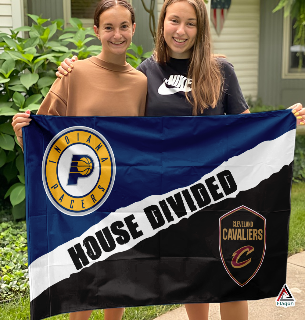 Pacers vs Cavaliers House Divided Flag, NBA House Divided Flag - Image 3