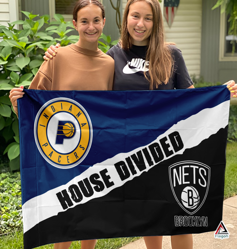 Pacers vs Nets House Divided Flag, NBA House Divided Flag - Image 3