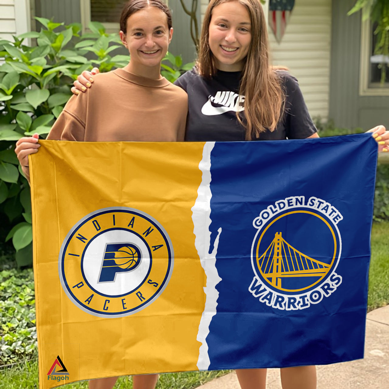 Pacers vs Warriors House Divided Flag, NBA House Divided Flag - Image 3