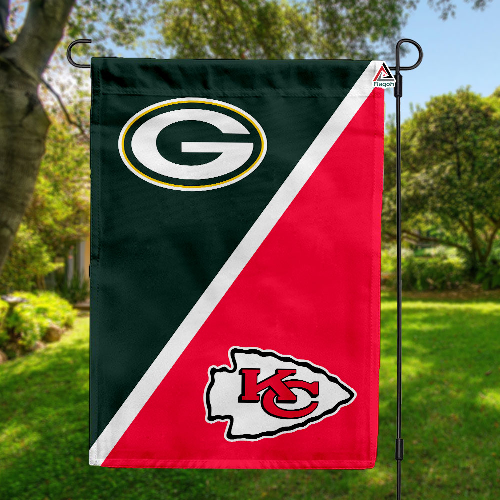 Packers vs Chiefs House Divided Flag, NFL House Divided Flag