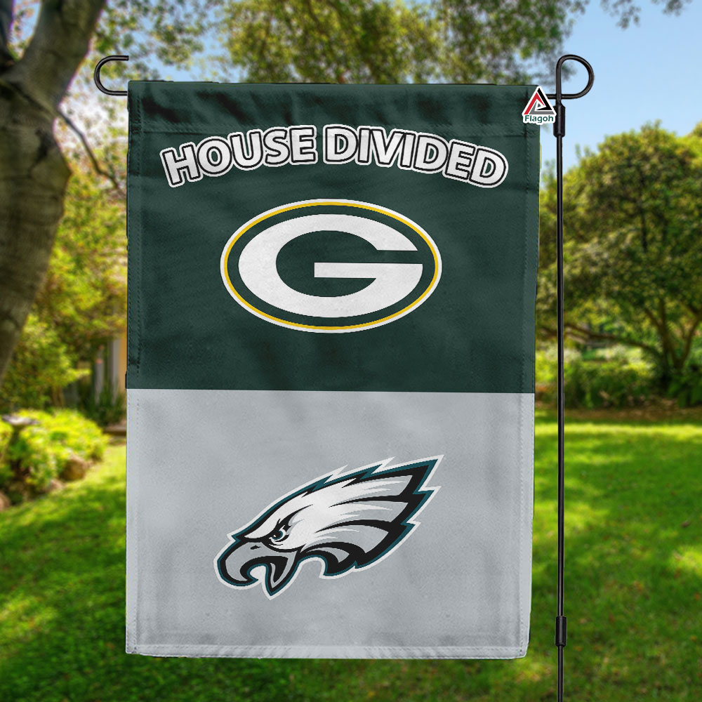 Packers vs Eagles House Divided Flag, NFL House Divided Flag