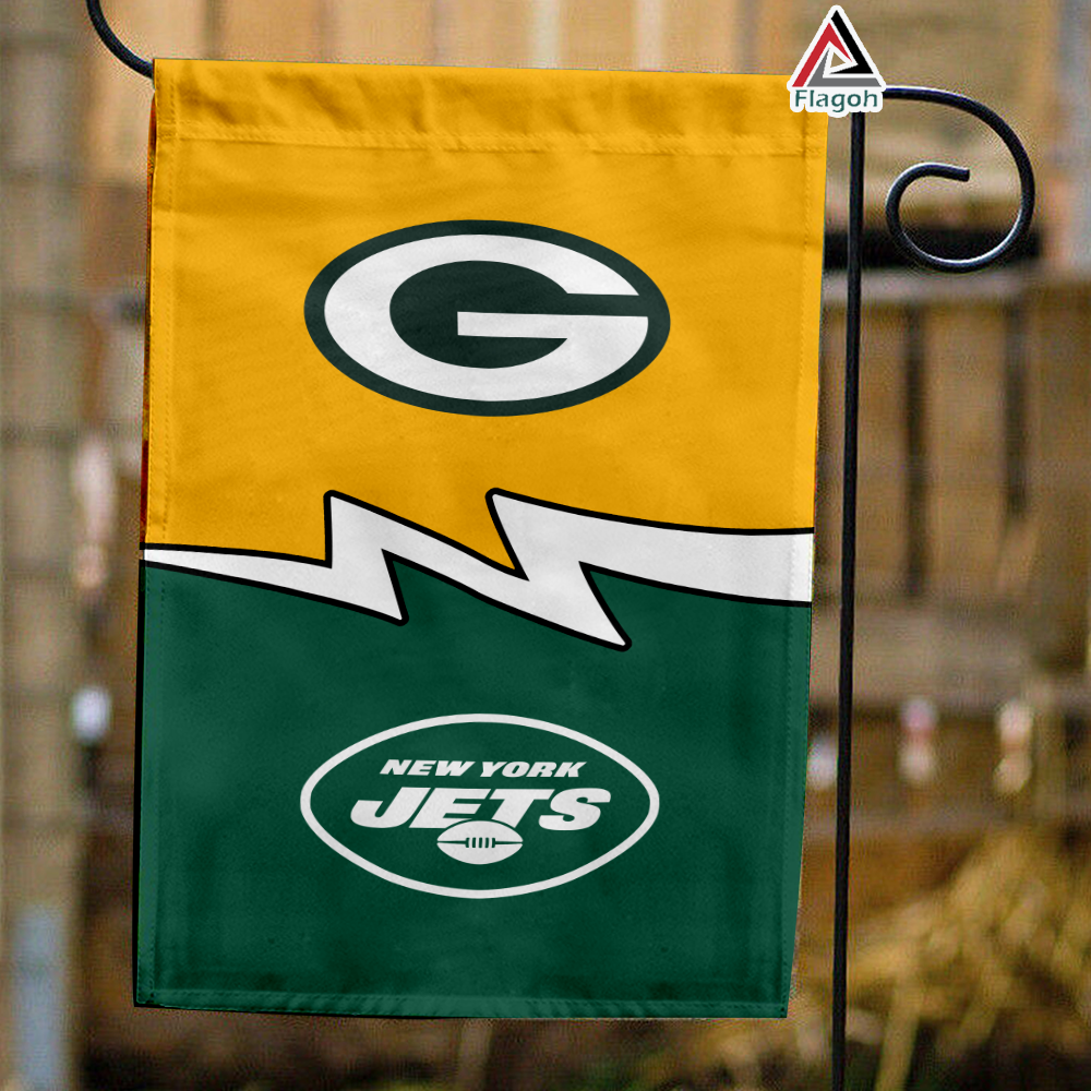 Packers vs Jets House Divided Flag, NFL House Divided Flag