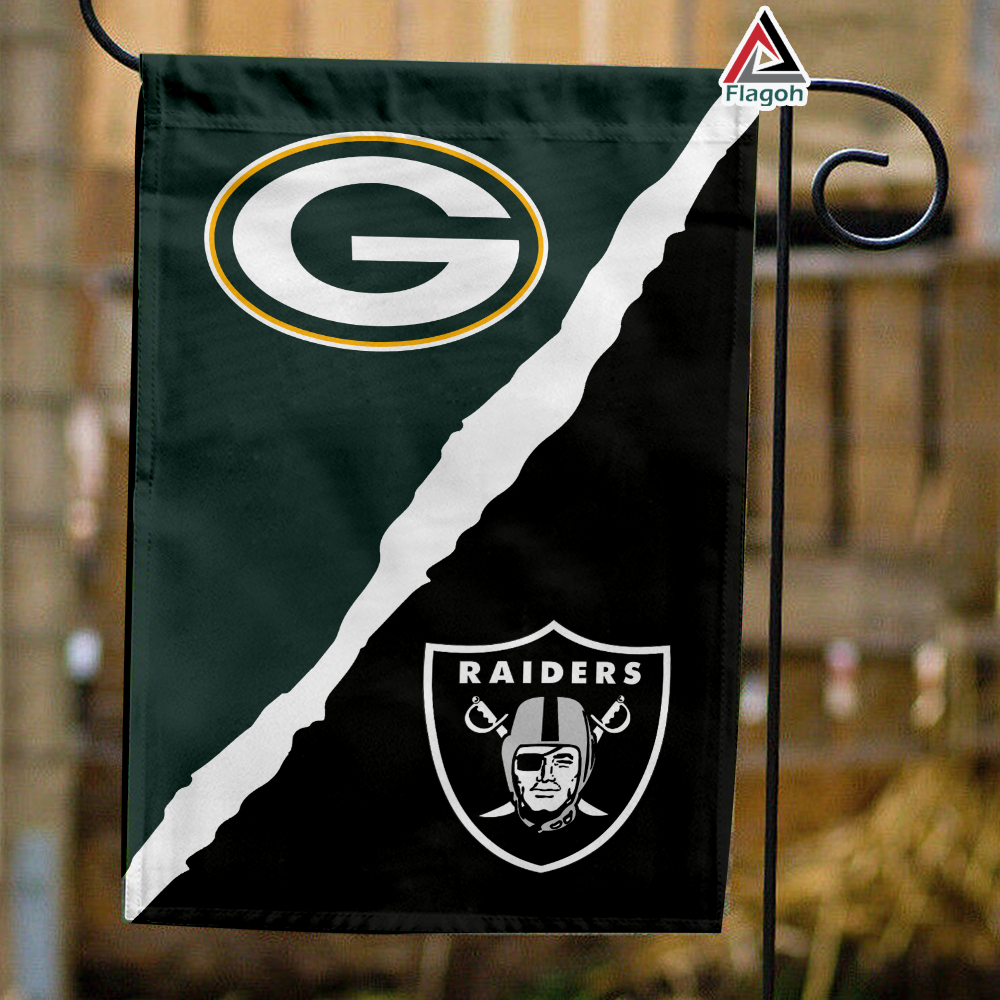 Packers vs Raiders House Divided Flag, NFL House Divided Flag