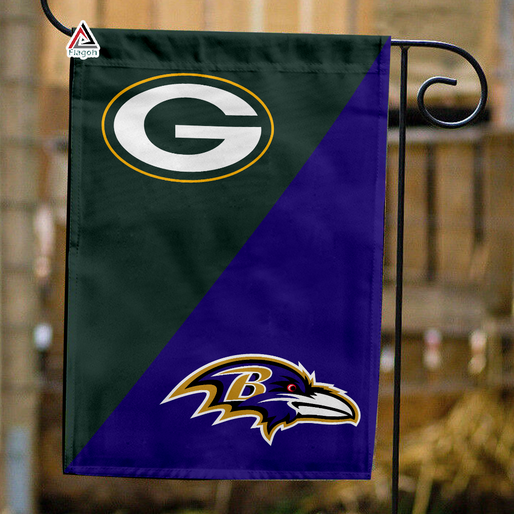 Packers vs Ravens House Divided Flag, NFL House Divided Flag