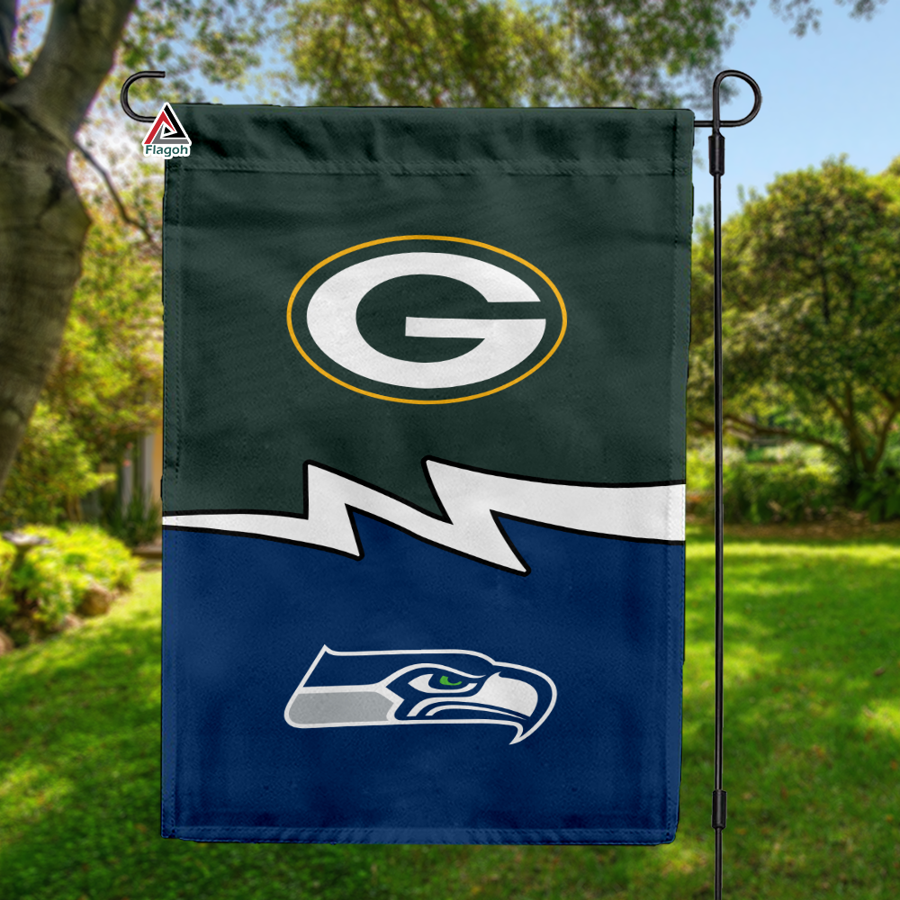 Packers vs Seahawks House Divided Flag, NFL House Divided Flag