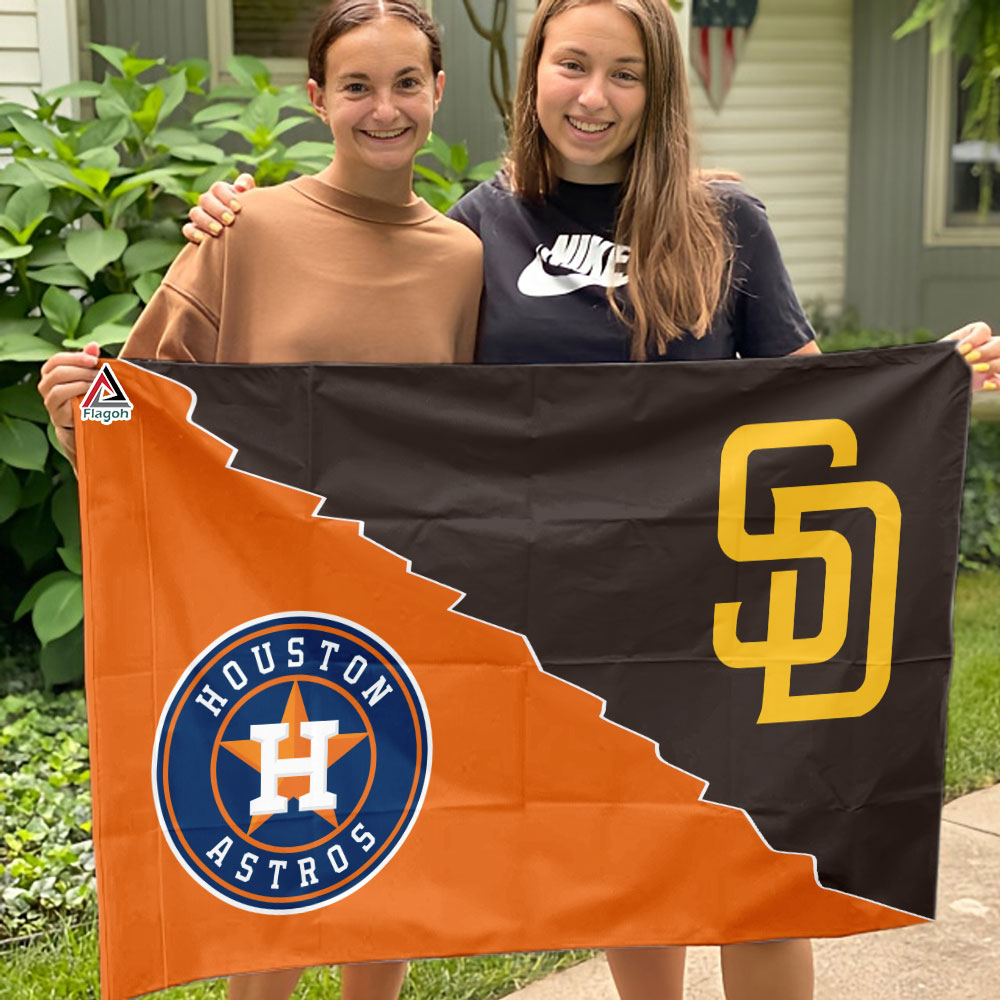 Padres vs Astros House Divided Flag, MLB House Divided Flag - Image 3