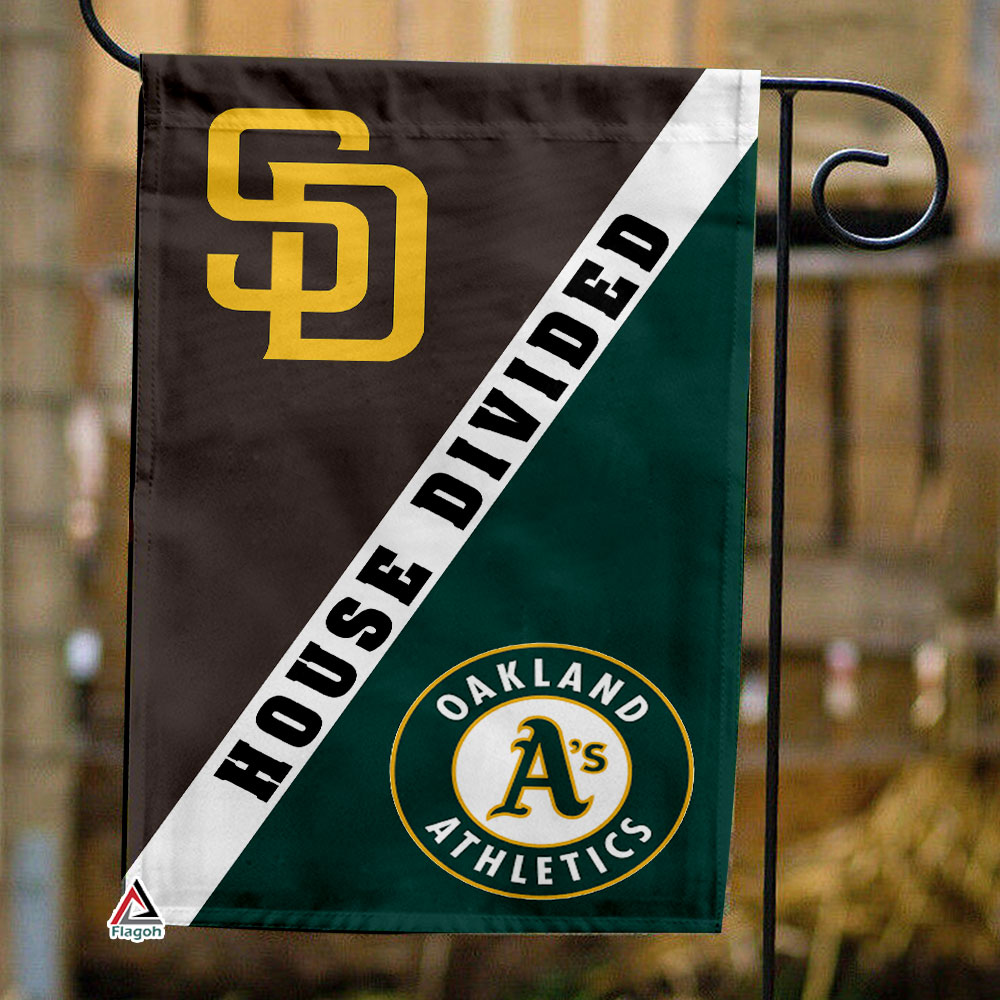 Padres vs Athletics House Divided Flag, MLB House Divided Flag