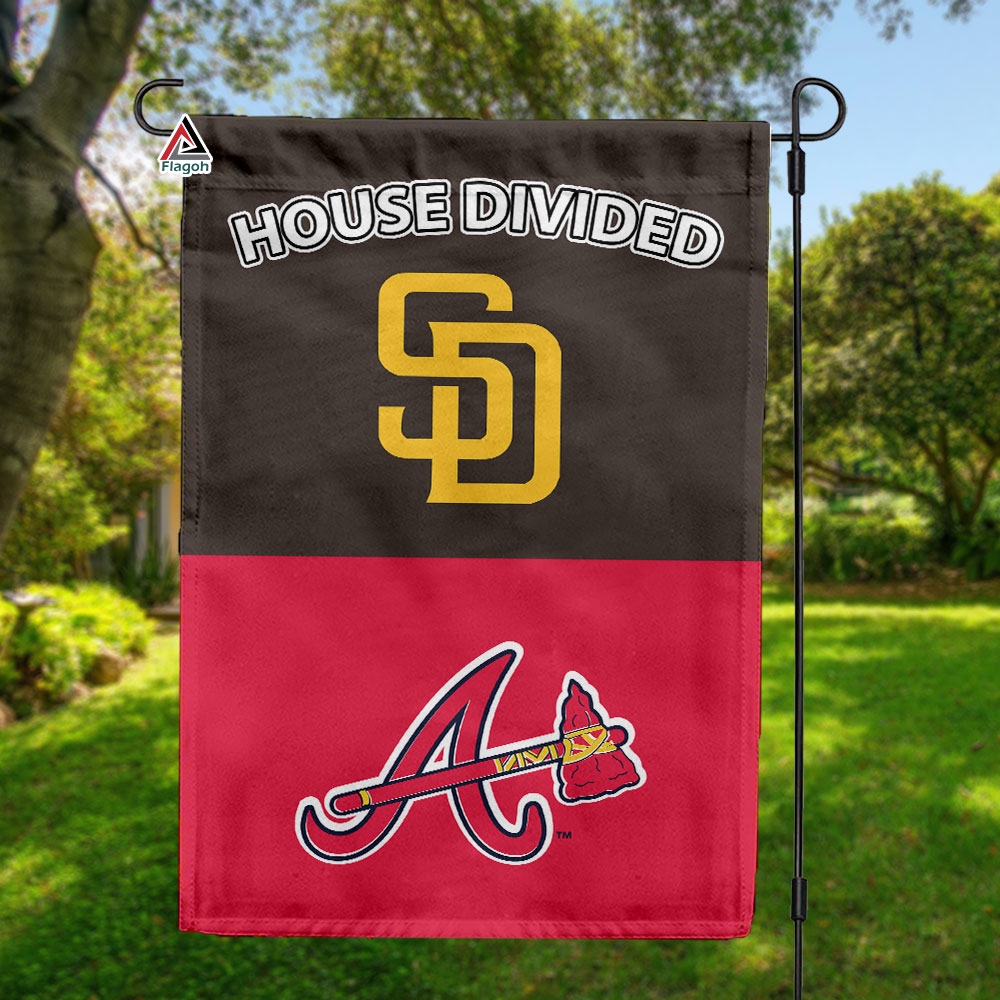 Padres vs Braves House Divided Flag, MLB House Divided Flag