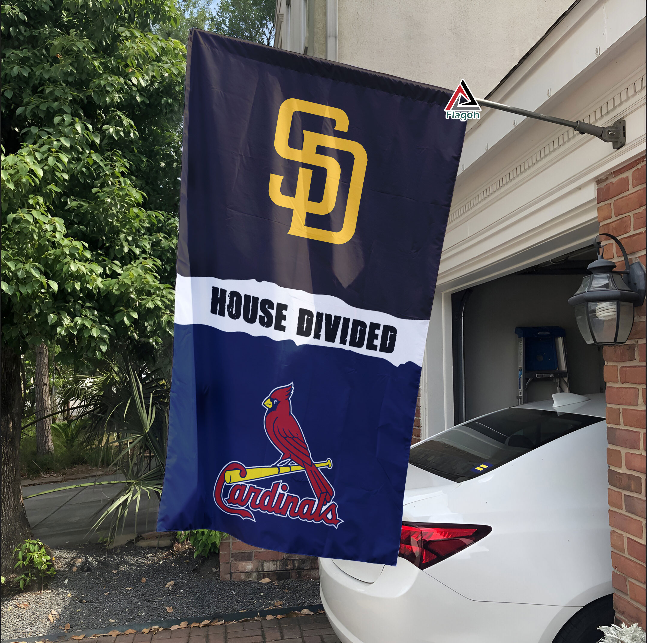 Padres vs Cardinals House Divided Flag, MLB House Divided Flag - Image 3