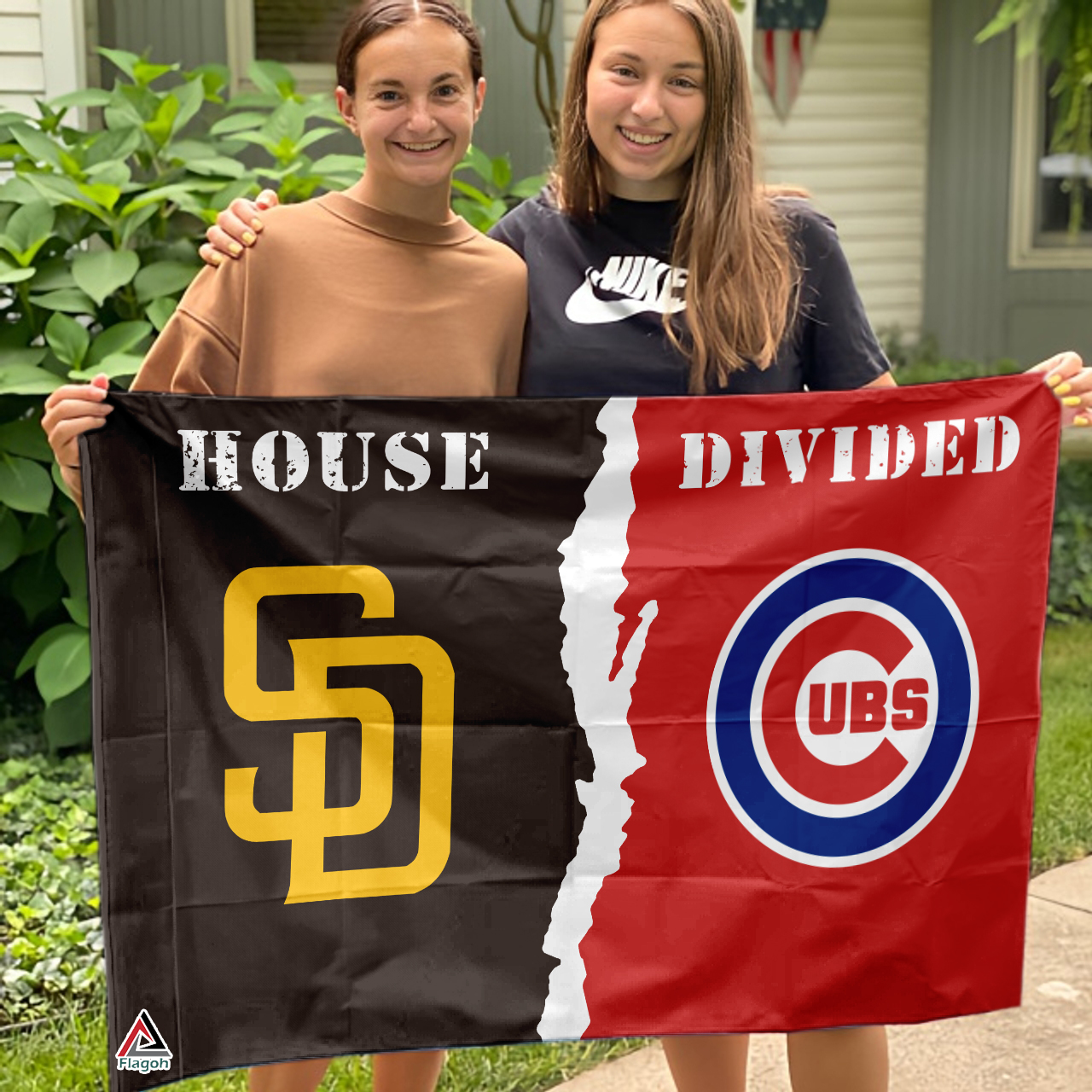 Padres vs Cubs House Divided Flag, MLB House Divided Flag - Image 3